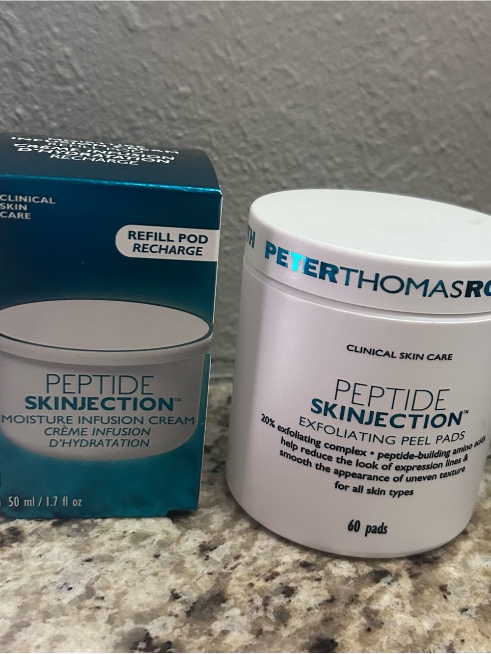 Bundle! Peter Thomas Roth Peptide Skinjection Exfoliating Pads & Cream Refill